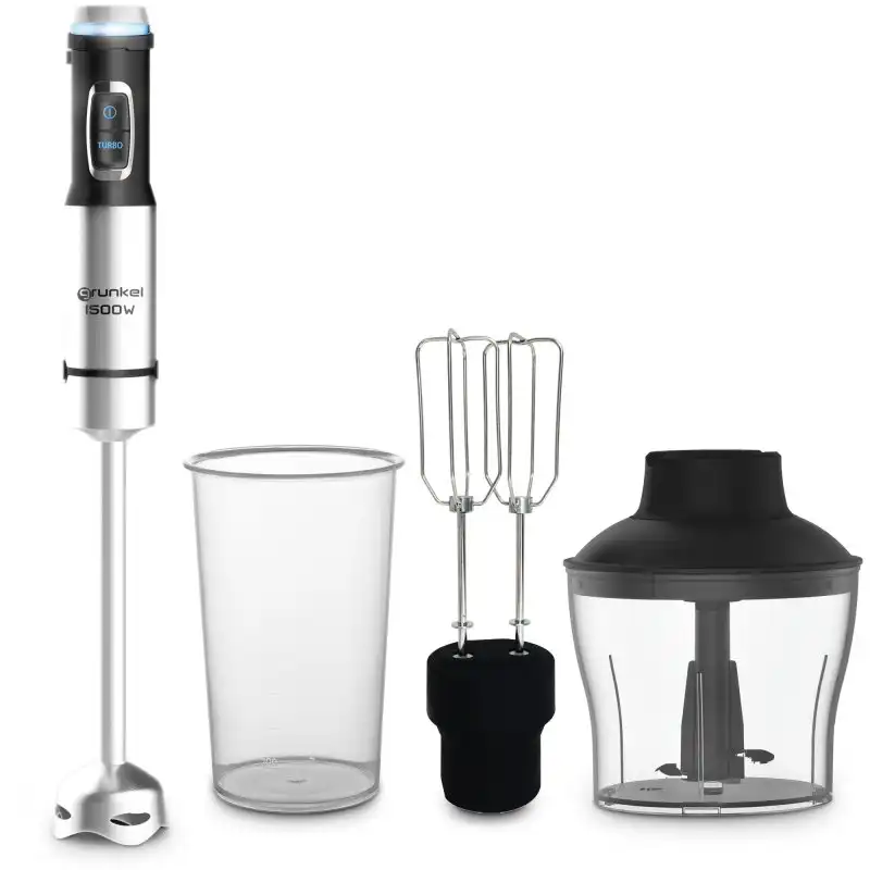 Grunkel MP-1500TITANSET Batidora de Mano con Accesorios 1500W Acero Inoxidable
