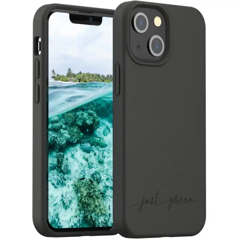 Just Green Funda Biodegradable Negra para iPhone 13 Mini