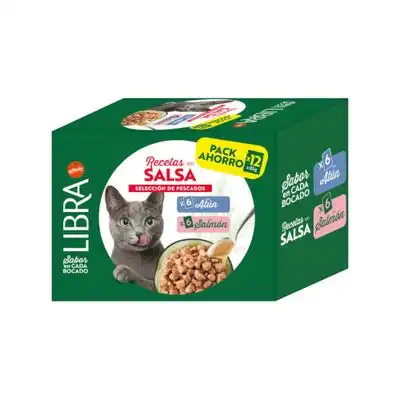 Libra Cat Selección de pescado en salsa Salmón y Atún - 12 x 85 g - Affinity Libra - Comparador de precios