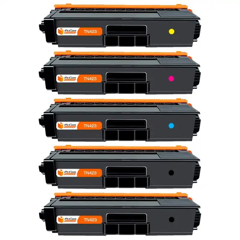 Pccom Essential Brother TN421/TN423/TN426 Tóner Compatible Negro/Cian/Magenta/Amarillo Pack 5