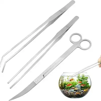 ZooVenture Kit de acuario 3 en 1: pinzas, tijeras y acero inoxidable - Juego de tres piezas en color primario (bolsa de PE sellada) - Zooventure - Comparador de precios