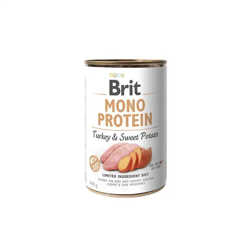 Brit mono protein pavo y con patata latas para perro, Unidades 6 x 400 Gr