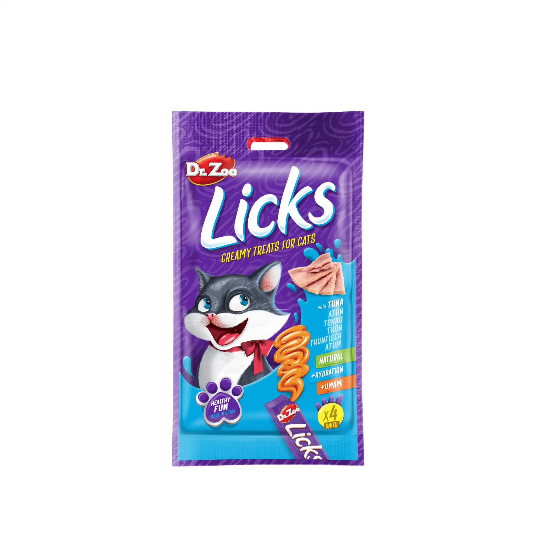 Dr Zoo Licks Snack Líquido De Atún Para Gatos Pack Ahorro 12x4x15 Gr - Dr.Zoo - Comparador de precios