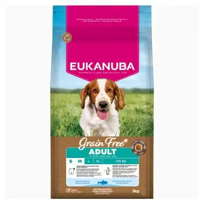 Eukanuba Grain Free Adult Small & Medium con pescado de mar - 3 kg - Eukanuba - Comparador de precios