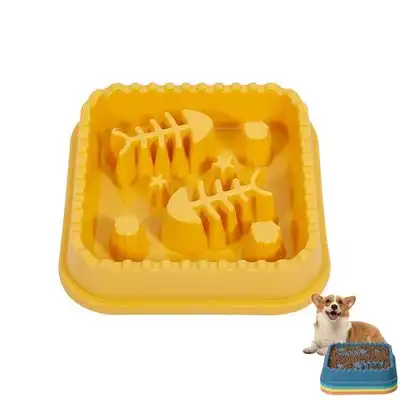 FurryFusion Comedero de alimentación lenta para perros y gatos - AMARILLO - Furry Fusion - Comparador de precios