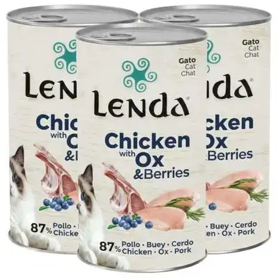 Lenda Paté para Gatos Pollo con Buey y Arándanos - 3 x 400 g - Lenda - Comparador de precios