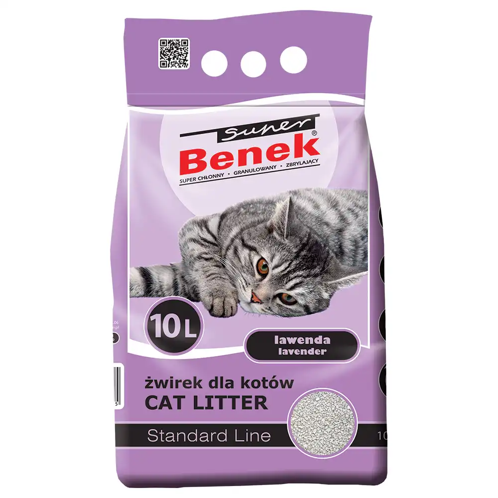 Super Benek Lavender arena aglomerante con olor a lavanda - 10 l