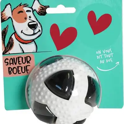 ZooVenture Pelota de fútbol para perros - Aroma a carne, ruidosa, 8 cm - En blanco y negro - Zooventure - Comparador de precios