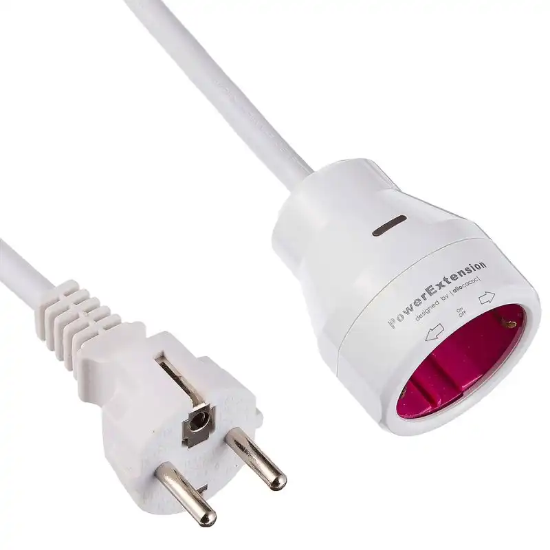 Allocacoc Powerextension Cable Alargador 5m con Interruptor Magenta