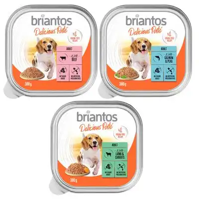 Briantos Delicious Paté 27 x 300 g - Mix: pescado, cordero y vacuno - briantos - Comparador de precios