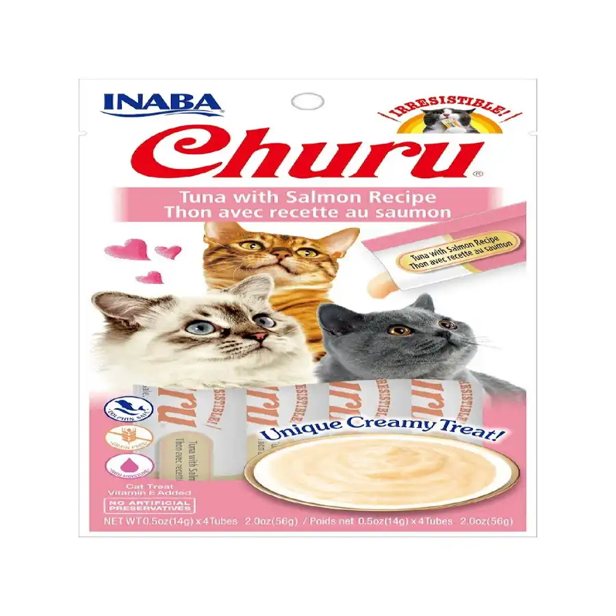 Churu Snack Cremoso de Atún con Salmón para gatos – Multipack 12 - Churu - Comparador de precios