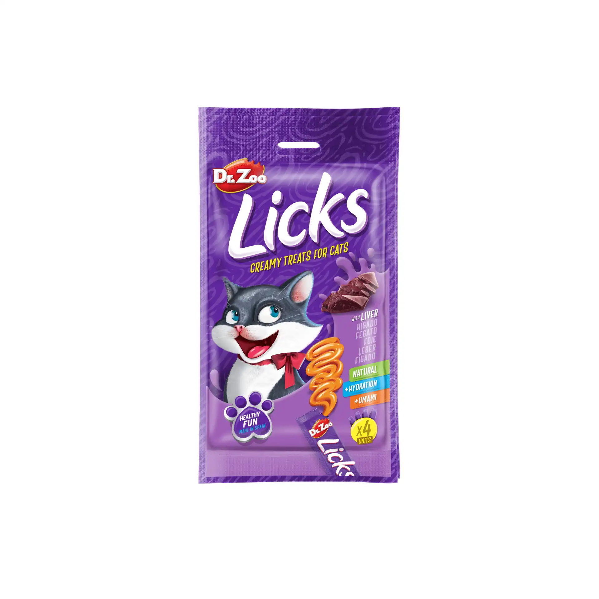 Dr Zoo Licks Snack Líquido De Hígado Para Gatos Pack Ahorro 12x4x15 Gr - Dr.Zoo - Comparador de precios