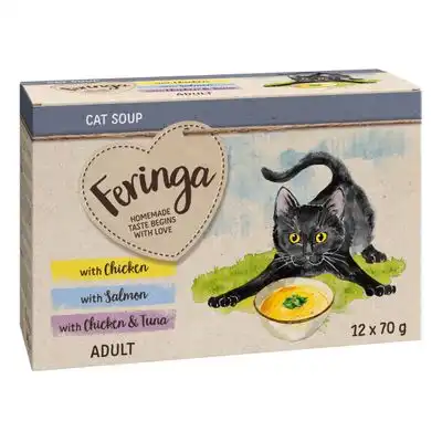 Feringa Cat Soup 12 x 70 g sopa para gatos - Pack mixto (pollo, salmón, pollo y atún) - Feringa - Comparador de precios