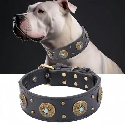 FurryFusion collar de cuero para perro - Negro L - Furry Fusion - Comparador de precios