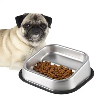 FurryFusion cuenco cuadrado biselado de acero inoxidable para perros - 550 ml - Furry Fusion - Comparador de precios