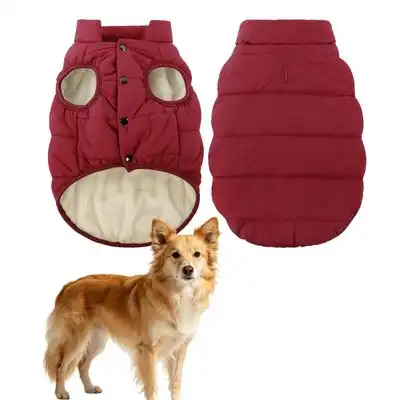 HausPets Abrigo impermeable de invierno perros forro polar, talla mediana - Rojo - HausPets - Comparador de precios