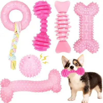 IntiMeg Juego de 6 juguetes para perros pequeños - Rosa - IntiMeg - Comparador de precios