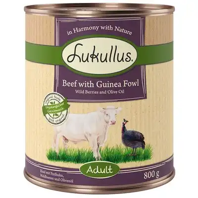 Lukullus Adult sin cereales 6 x 800 g - Vacuno y pintada - Lukullus - Comparador de precios