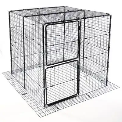 Recinto exterior para gatos TIAKI, negro - 160 x 160 x 162 cm (L x An x Al) - TIAKI - Comparador de precios