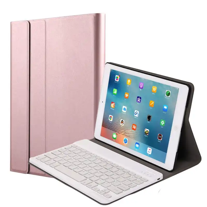 Royal Bailey FT1030 Funda con Teclado Bluetooth para iPad Pro 9.7 (2018/2017) iPad Air/ Air 2 Rosa
