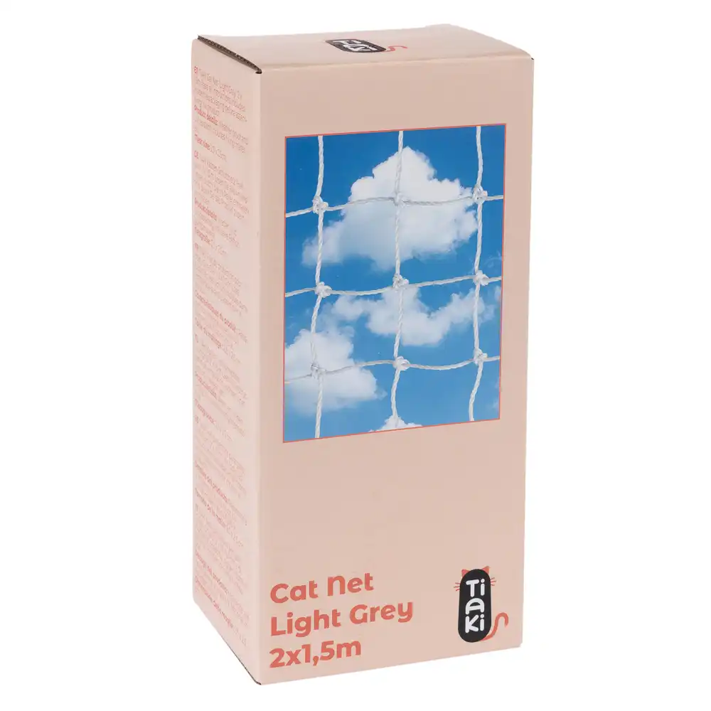 TIAKI Red protectora para gatos con red protectora reforzada, gris claro - 2 x 1,5 m - TIAKI - Comparador de precios