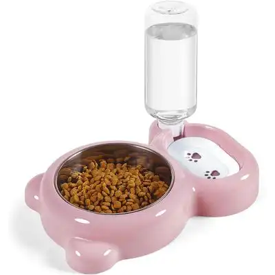 UAMLY Agua para gatos y cuenco de acero inoxidable - rosa - Uamly - Comparador de precios