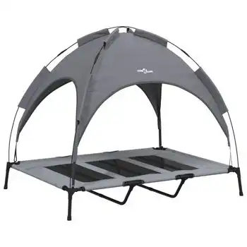 vidaXL Cama para perros con dosel antracita tela oxford y acero - VIDAXL - Comparador de precios