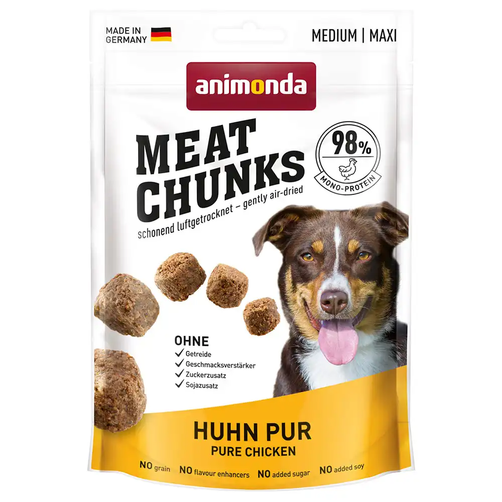 Animonda Meat Chunks Medium / Maxi snacks para perros - Pollo puro (80 g)