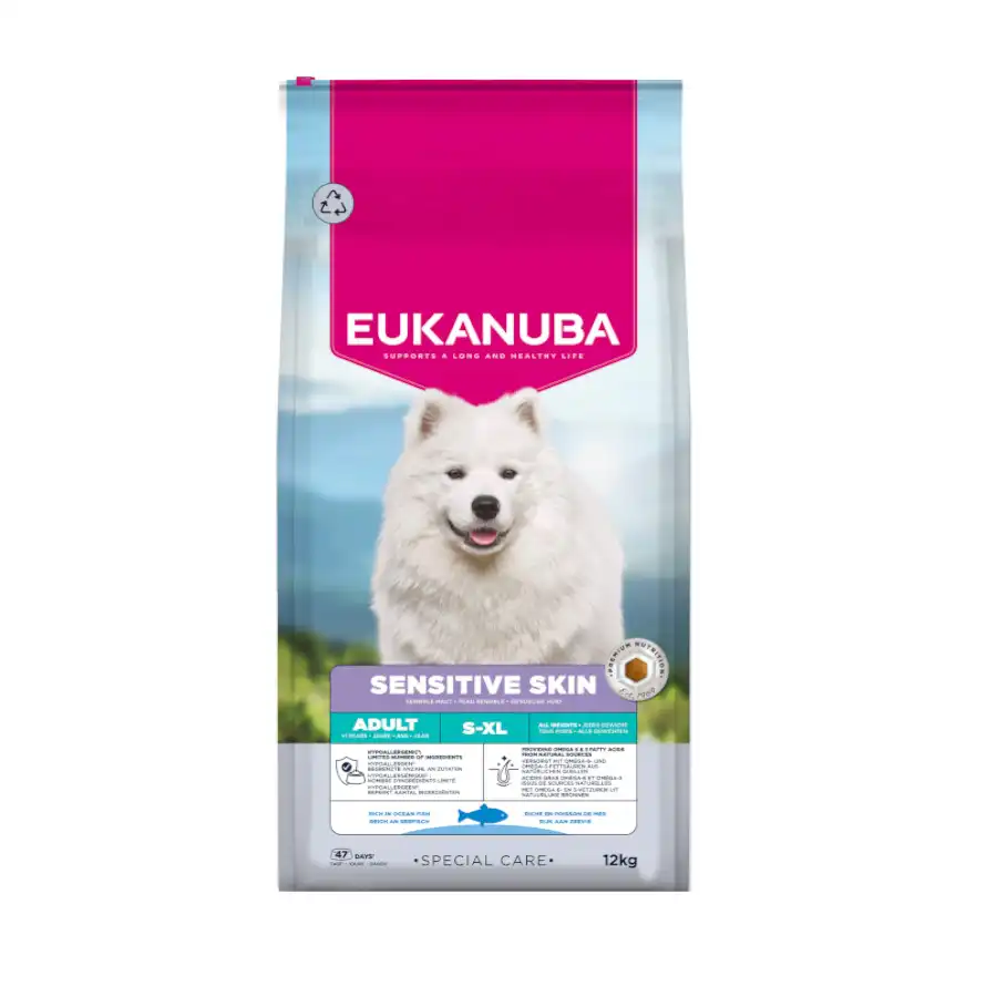 Eukanuba Adult Daily Care Sensitive Skin pienso para perros - 12 kg - Eukanuba - Comparador de precios