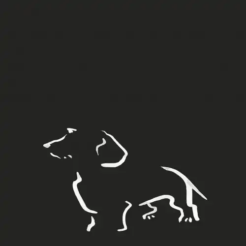 Ilustración de Terrier sin marco color Negro