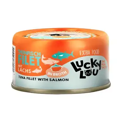 Lucky Lou Extra Food filete en caldo 12 x 70 g - Atún y salmón - Lucky Lou - Comparador de precios