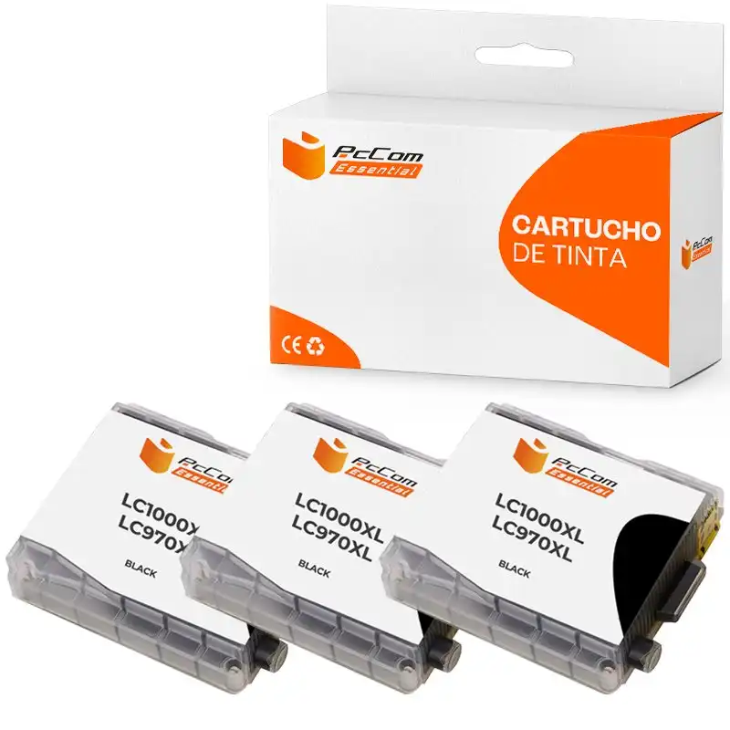 Pccom Essential Brother Lc1000xl/lc970xl Cartucho Tinta Compatible Negro Pack 3