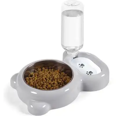 UAMLY Agua para gatos y cuenco de acero inoxidable - gris - Uamly - Comparador de precios