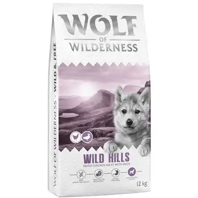 Wolf of Wilderness 2 x 12 kg - Pack Ahorro - Junior Wild Hills con pato - Receta nueva (2 x 12 kg) - Wolf of Wilderness - Comparador de precios