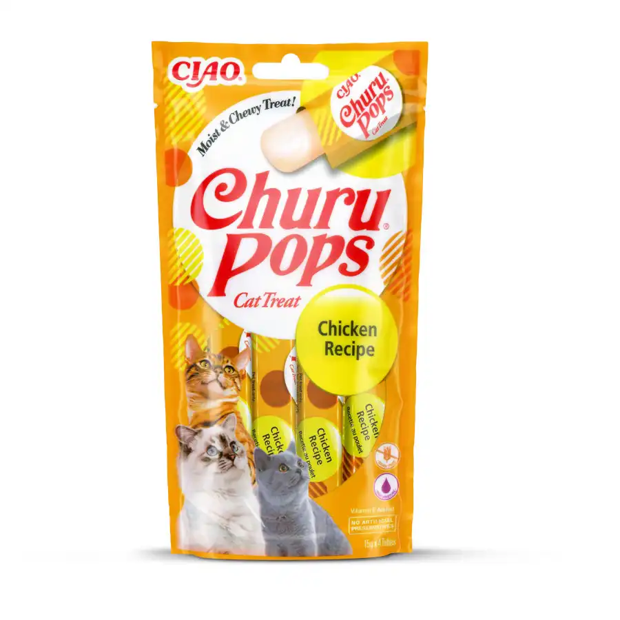 Churu Pops Palitos Receta de Pollo para gatos 4 sobres x 15 g - Churu - Comparador de precios