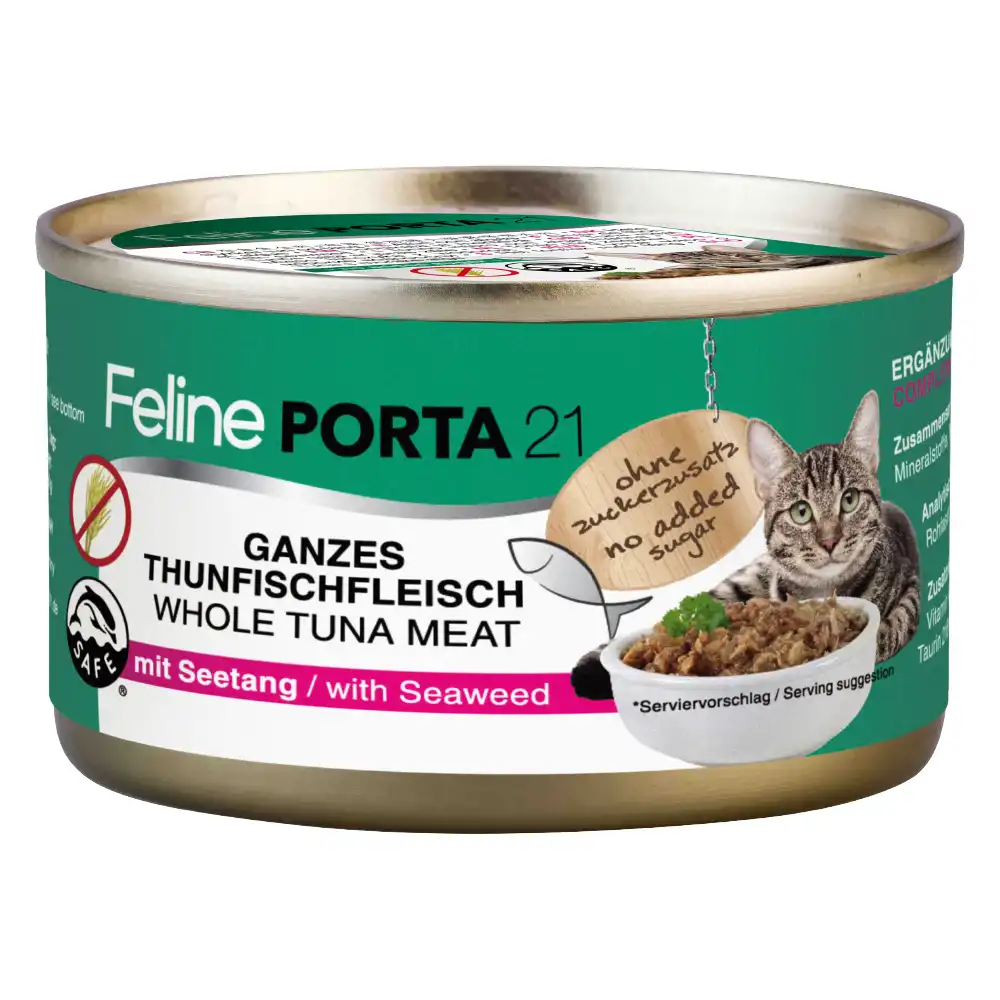Feline Porta 21 comida para gatos 6 x 90 g - Atún con algas marinas - Porta 21 - Comparador de precios