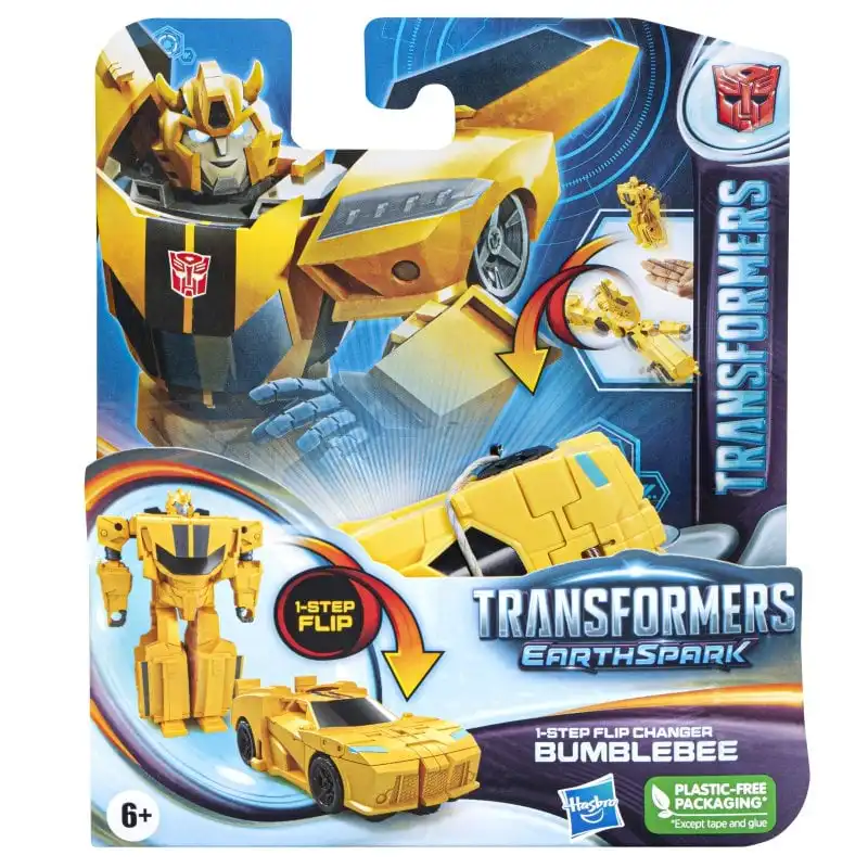 Hasbro Original - Transformers Earthspark - Bumblebee - Cambiador De 1 Paso Con Giro - Figura