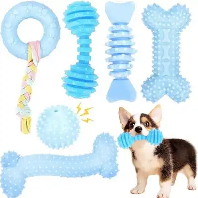 IntiMeg Juego de 6 juguetes para perros pequeños - Azul - IntiMeg - Comparador de precios