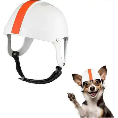 MCBOSON Casco de motocicleta para mascotas con orificios para las orejas - M - blanco - Mcboson - Comparador de precios