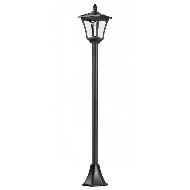 Outsunny Farola Solar Para Jardín Con Panel Solar 18x18x160 Cm Negro