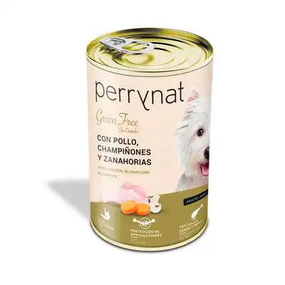 Perrynat Grain Free Pollo con champiñones y Zanahoria - 12 x 400 g - Dibaq - Comparador de precios