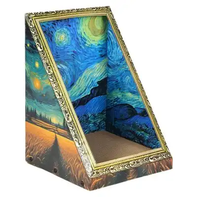 UAMLY Casa para gatos con rascador y pintura al óleo de doble cara - Artículo 1 - Uamly - Comparador de precios