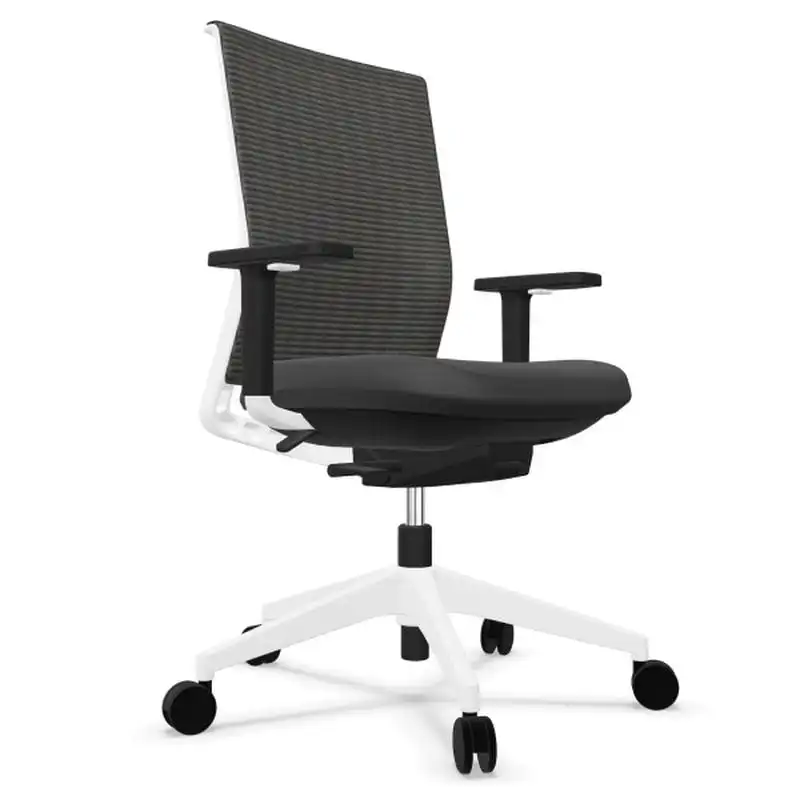 Actiu Stay Serie 30 Silla de Oficina Respaldo Tejido Técnico Harlequin Blanca/Negra
