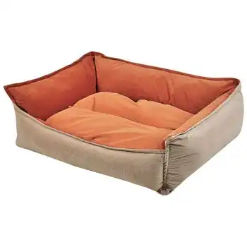 Cama Para Perro De Terciopelo Naranja/beige 70 X 60 Cm Izmir