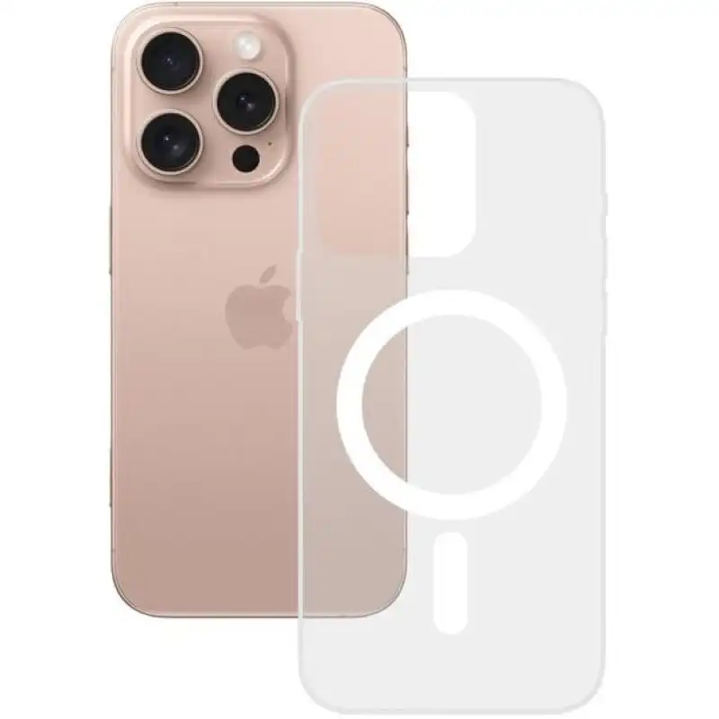 Ksix Funda Rígida Aro Magnético Compatible Con Carga Inalámbrica Transparente para iPhone 16 Pro
