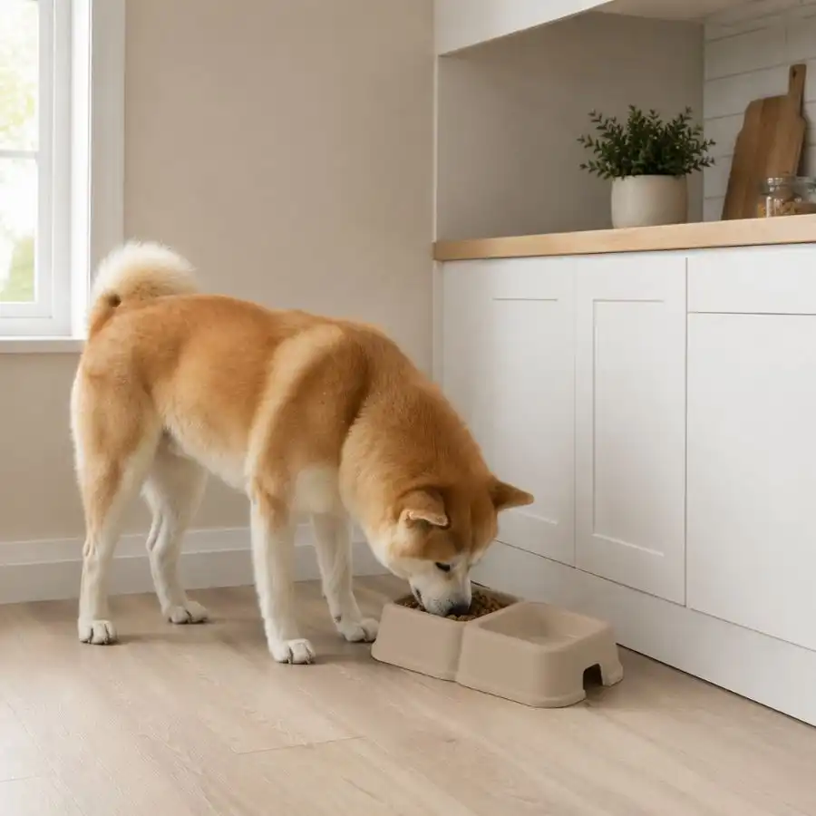 Leeby Comedero Doble Cuadrado Taupe para perros - 300 ml - Leeby - Comparador de precios