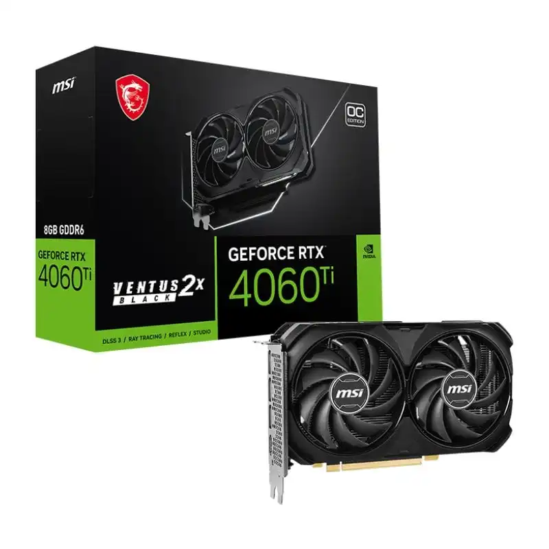 MSI GeForce RTX 4060 Ti VENTUS 2X BLACK OC 8GB GDDR6 DLSS3