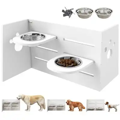 PawHut Comedero Perros Elevado 63x58.5x40 cm Blanco - 1 Article - PawHut - Comparador de precios