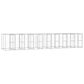 Perrera De Exterior | Jaula Para Perro | Parque Para Mascotas De Acero Galvanizado 21,78 M² Cfw783948