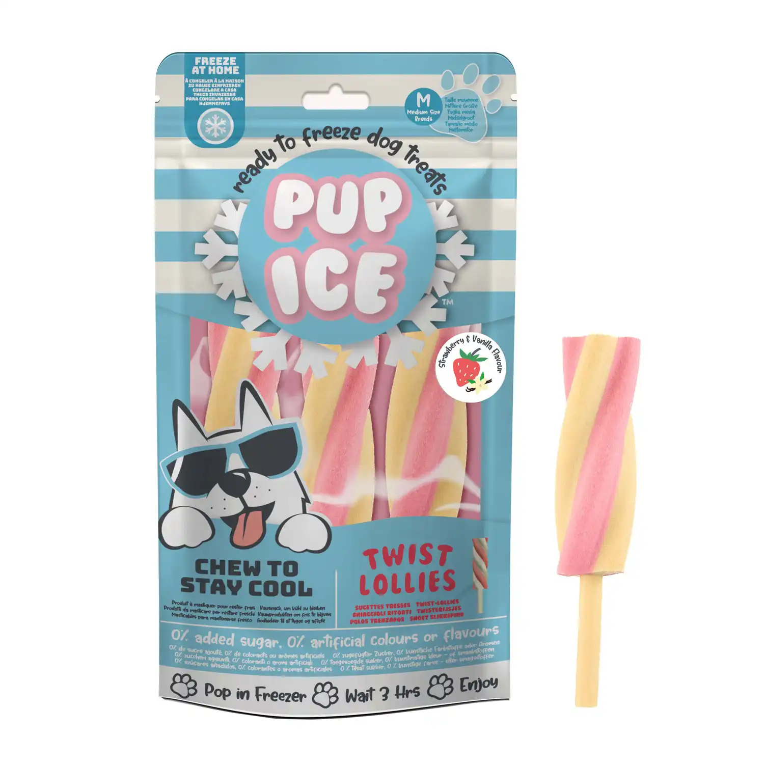 Pup Ice Snack Helado Twist Fresa y Vainilla para perros - 2 bolsitas x 102 g - Pup Ice - Comparador de precios